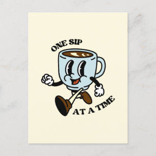 Retro Coffee Cup Slogan Postkarte