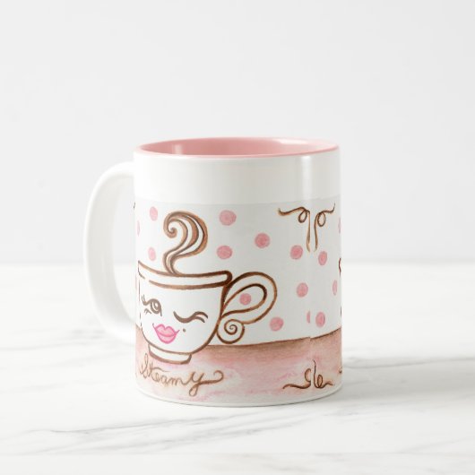 Retro Coffee Cup-Tasse Zweifarbige Tasse (Vorderseite Links)