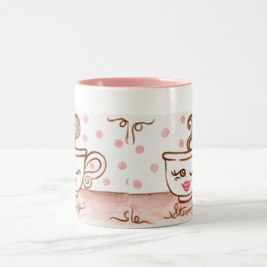 Retro Coffee Cup-Tasse Zweifarbige Tasse (Mittel)