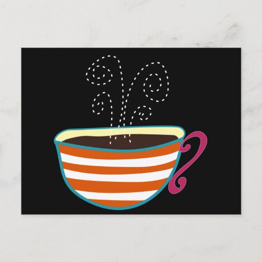 Retro Coffee Cup Tee Custom Postkarte (Vorderseite)