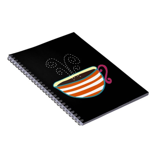 Retro Coffee Cup Tee maßgeschneidert Notizblock (Rechte Seite)