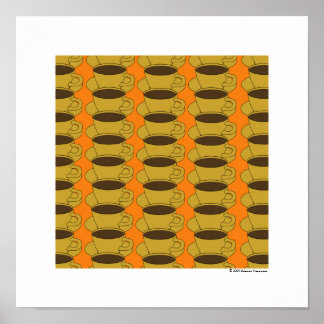 Retro Coffee Cups Pop Art Poster
