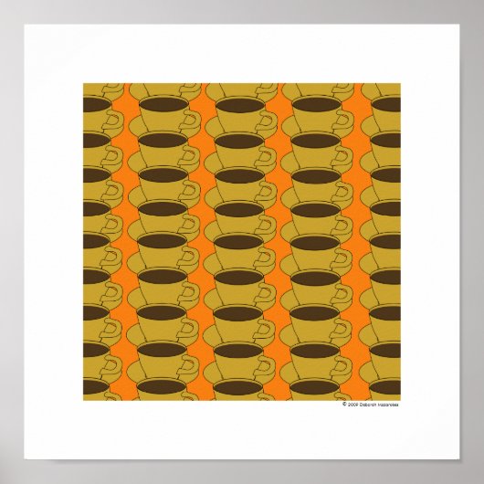 Retro Coffee Cups Pop Art Poster (Vorne)