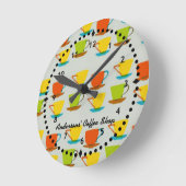 Retro Coffee Cups Wall Clock Runde Wanduhr (Winkel)