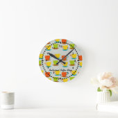 Retro Coffee Cups Wall Clock Runde Wanduhr (Zuhause)