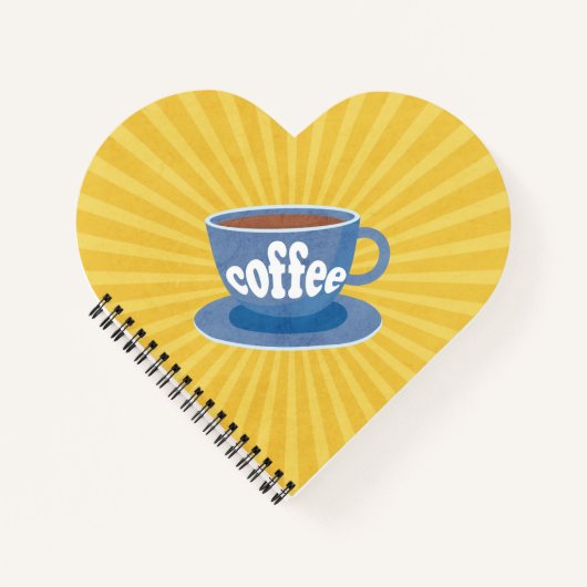 Retro Coffee Design Notebook Notizblock (Vorderseite)