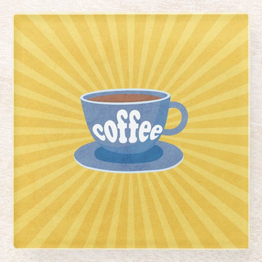 Retro Coffee Design Untersetzer (Vorderseite)