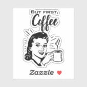 Retro Coffee First Sticker (Blatt)