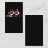 Retro Coffee Gamer Geek Coffein-Nerd Visitenkarte (Vorne/Hinten)