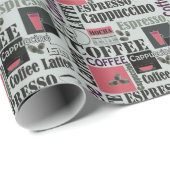 retro coffee kitchen pattern for espresso latte geschenkpapier (Rolleneckpunkt)