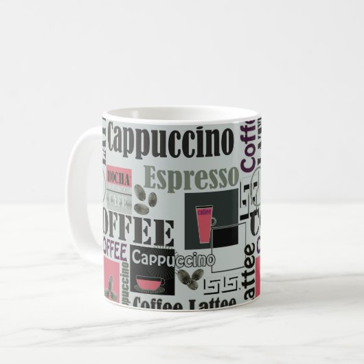 retro coffee kitchen pattern for espresso latte kaffeetasse (Vorderseite Links)