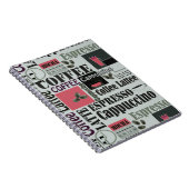 retro coffee kitchen pattern for espresso latte notizblock (Rechte Seite)