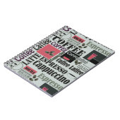 retro coffee kitchen pattern for espresso latte notizblock (Linke Seite)