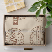 Retro Coffee Labels & Briefmarke Tissue Paper Seidenpapier (Geschenk)