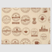 Retro Coffee Labels & Briefmarke Tissue Paper Seidenpapier (Vorderseite)