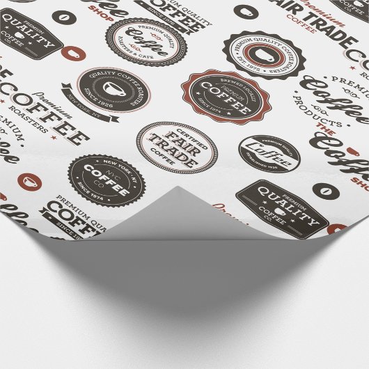 Retro-Coffee-Labels Geschenkpapier