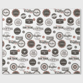Retro-Coffee-Labels Geschenkpapier (Flach)