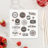 Retro Coffee Labels Napkins Serviette (Beispiel)