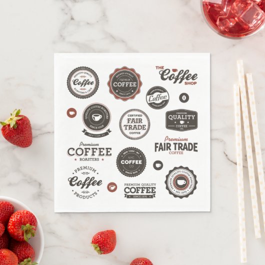Retro Coffee Labels Napkins Serviette (Beispiel)