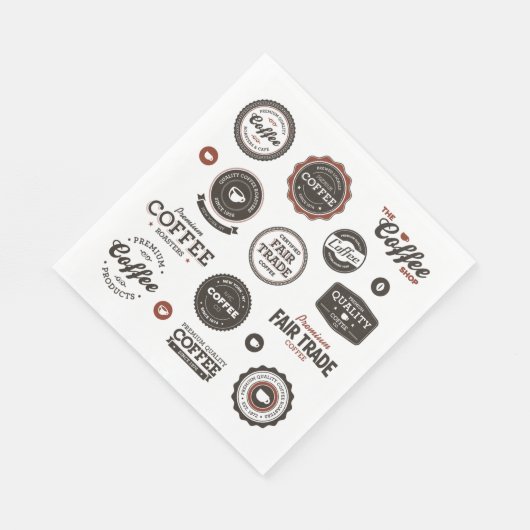 Retro Coffee Labels Napkins Serviette (Ecke)
