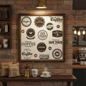 Retro Coffee Labels Poster