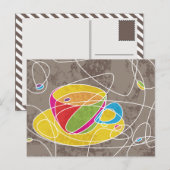 Retro-COFFEE-Linie Postkarte (Vorne/Hinten)