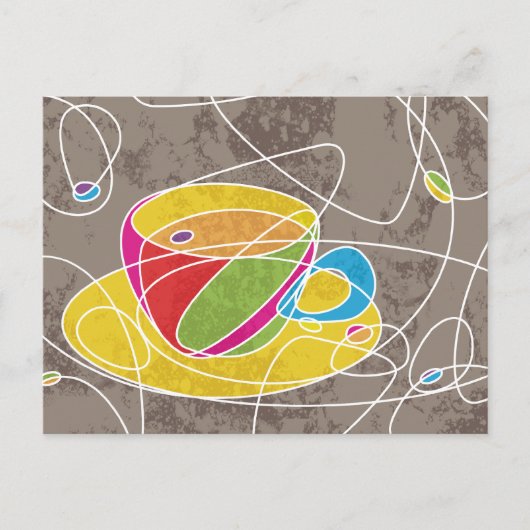 Retro-COFFEE-Linie Postkarte (Vorderseite)