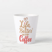 Retro Coffee Lover Typography Milchtasse (Vorderseite)