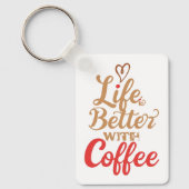 Retro Coffee Lover Typography Schlüsselanhänger (Vorderseite)