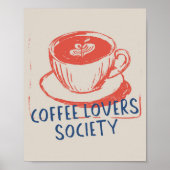 Retro Coffee Lovers Kitchen Café Quote Club Poster (Vorne)