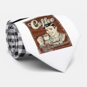 Retro Coffee Necktie Krawatte (Gerollt)