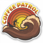 Retro Coffee Patrol Aufkleber (Vorderseite)