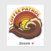 Retro Coffee Patrol Aufkleber (Blatt)