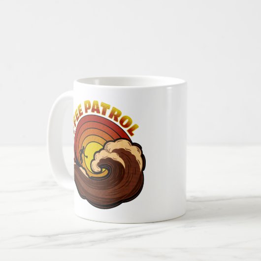 Retro Coffee Patrol Kaffeetasse (Vorderseite Links)