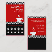 Retro-Coffee-Schachbretter Treuekarte (Vorne/Hinten)