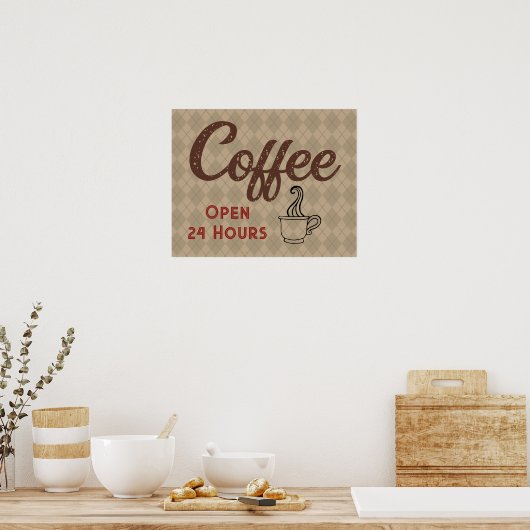 Retro Coffee Shop Art Poster (Küche)