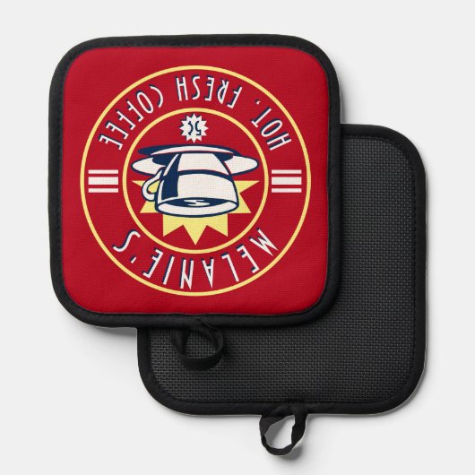 Retro Coffee Shop Café Diner Template Topflappen (Vorderseite/Rückseite)