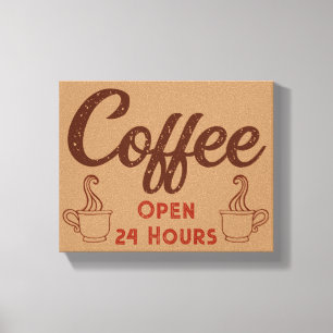 Retro Coffee Shop Diner Signature Wall Art Leinwanddruck