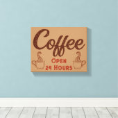Retro Coffee Shop Diner Signature Wall Art Leinwanddruck (Insitu (Holzboden))