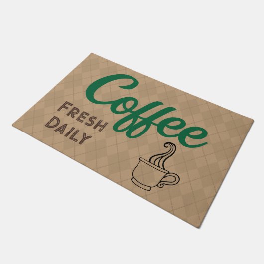 Retro Coffee Shop Doormat Fußmatte (Schrägansicht)