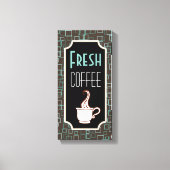 Retro Coffee Shop - Kunst-Zeichen Leinwanddruck (Vorderseite)