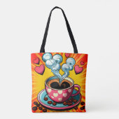 Retro Coffee Shop oder Café Tote Bag Tasche (Rückseite)