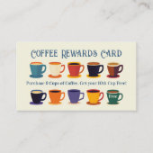 Retro Coffee Shop Rewards Loyalty Punch Card Visitenkarte (Vorderseite)