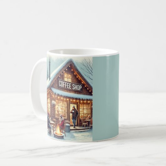 Retro Coffee Shop Vibes Kaffeetasse (Vorderseite Links)