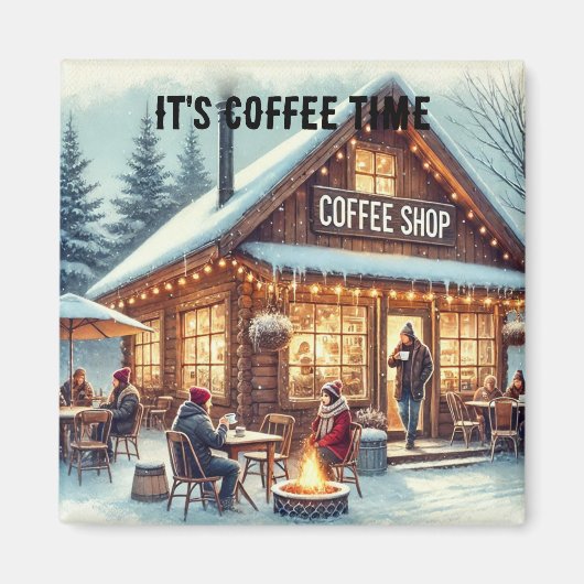 Retro Coffee Shop Vibes Magnet (Vorne)