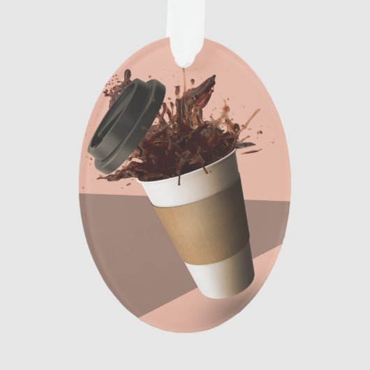 Retro Coffee Splash Mocha Pink Paper Cup Java Jive Ornament (Rückseite)