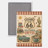 Retro Coffee Stop California Andenken Magnet (Vorderseite/Rückseite)