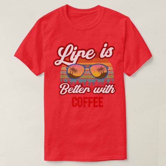 Retro Coffee Sunset T-Shirt (Design vorne)