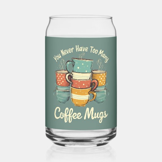 Retro Coffee Tasse Stack Illustration Dosenglas (Rückseite)