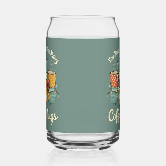 Retro Coffee Tasse Stack Illustration Dosenglas (Rechts)